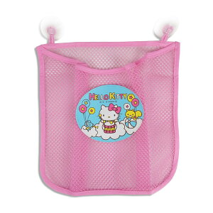 asdfkitty*KITTY粉紅色浴室玩具收納袋/收納網-網袋可瀝水-附吸盤-日本正版商品