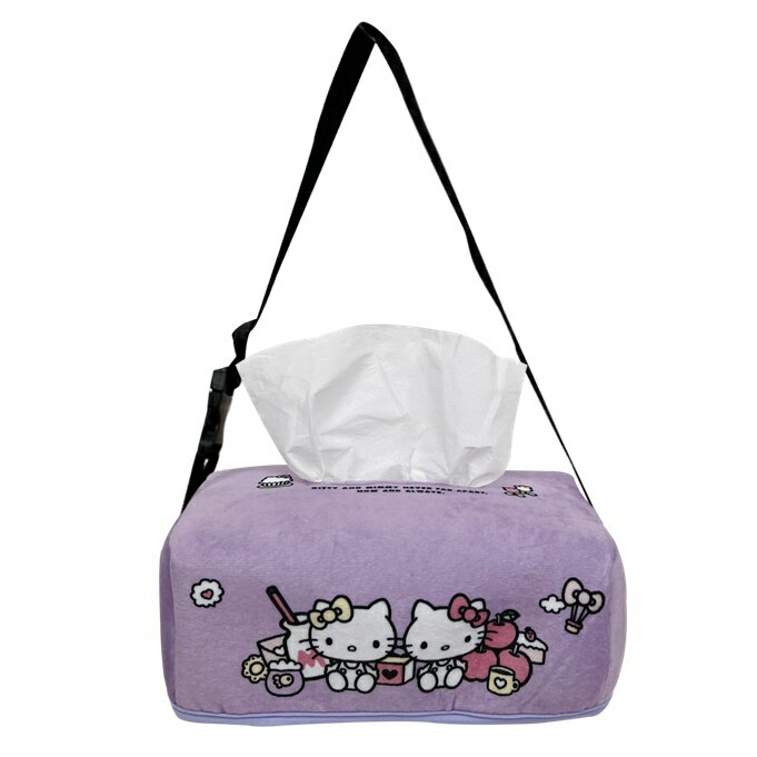 權世界@汽車用品 Hello Kitty CUTIE LAND樂園系列面紙盒套袋(可吊掛車內頭枕) PKTD019V-03