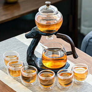 仙鹿玻璃自動茶具套裝懶人家用日式泡茶神器高檔輕奢小套功夫茶杯