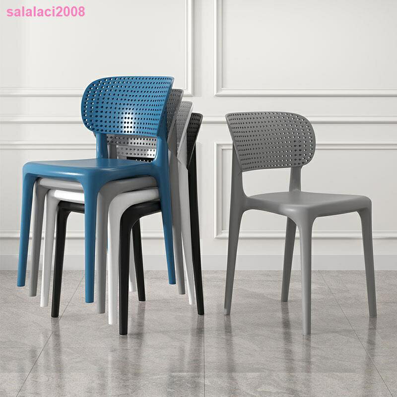 免運 ✢塑料椅子家用加厚靠背椅簡約現代網紅商用餐廳餐椅北歐化妝椅凳子 可開發票