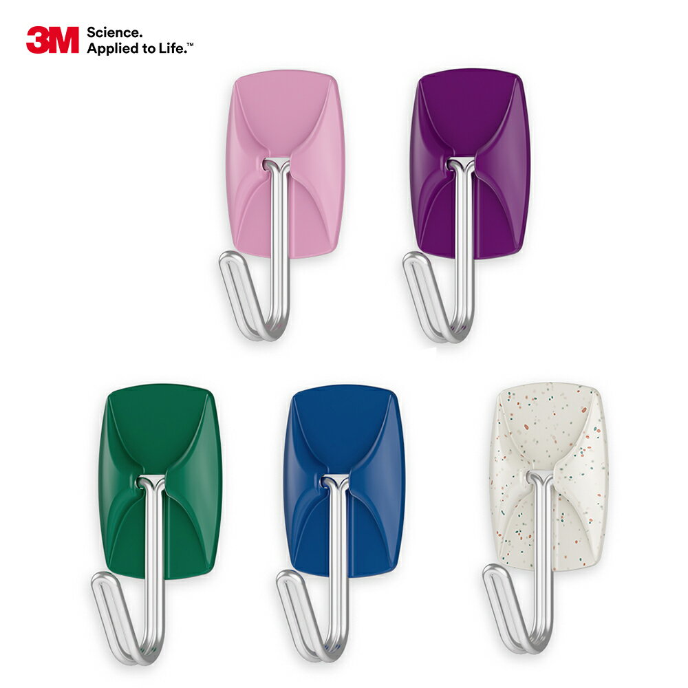 3M 17067 無痕光譜系列-小型活動掛鉤-(紫丁香 / 深蜜紫 / 果漾綠 / 極地藍 / 冰淇淋)