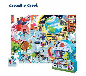 《美國 Crocodile Creek》博物館造型盒學習拼圖-科博館 48片 東喬精品百貨