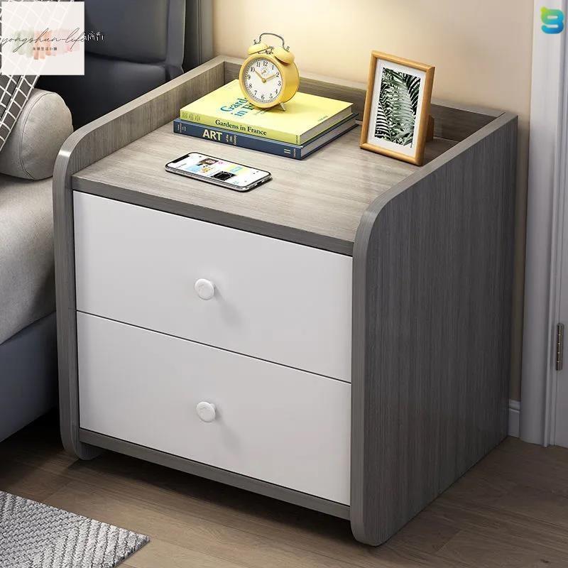 簡約床頭櫃 北歐床頭櫃 輕奢床頭櫃 床頭櫃現代簡約臥室簡易小型三床邊櫃家用收納迷你櫃子儲物櫃