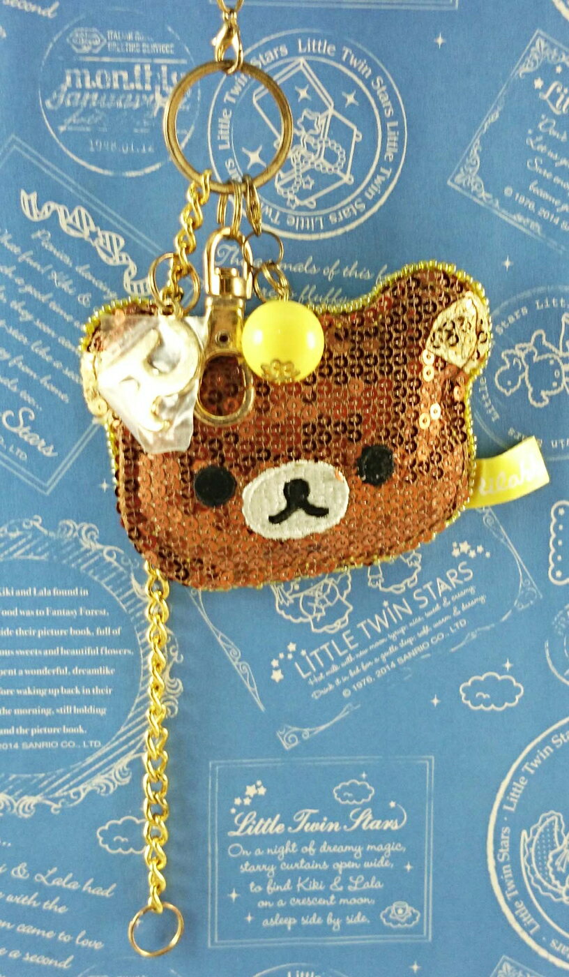 【震撼精品百貨】rilakkuma san-x 拉拉熊懶懶熊 手機吊飾 亮片 臉 震撼日式精品百貨