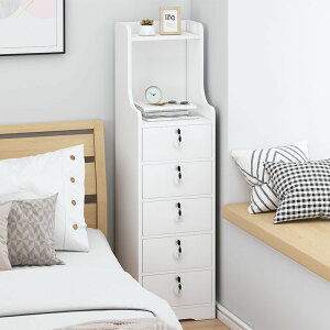 床頭櫃簡易家用經濟型臥室小櫃子組裝儲物櫃收納櫃省空間帶小書架