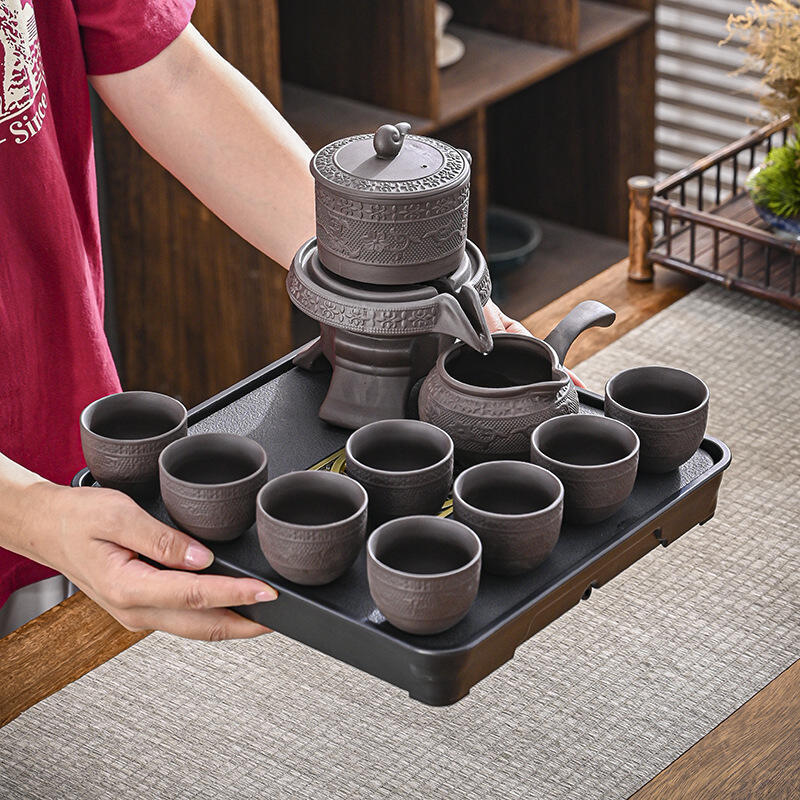 紫砂防燙自動茶具套組家用簡約懶人泡茶器功夫茶杯辦公室會客小套