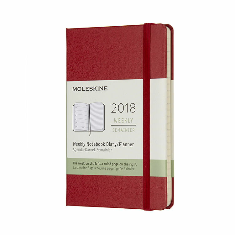 【MOLESKINE】 2018年週記硬殼手帳-口袋型紅色
