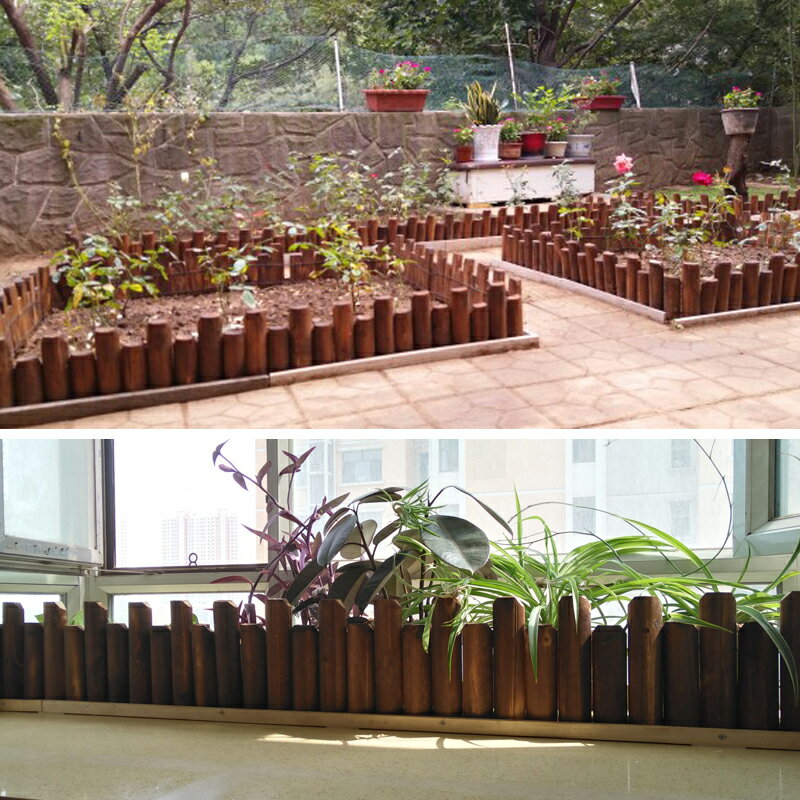 籬笆柵欄圍欄庭院圍墻防腐木柵欄花園圍欄戶外庭院花壇插地小籬笆室外裝飾木樁圍墻護欄 悅步旗艦店 樂天市場rakuten