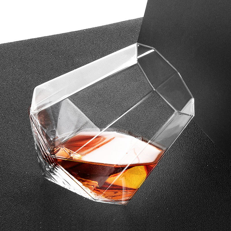 創意鉆石不倒翁威士忌酒杯杯個性潮流白蘭地玻璃酒杯烈酒杯洋酒杯