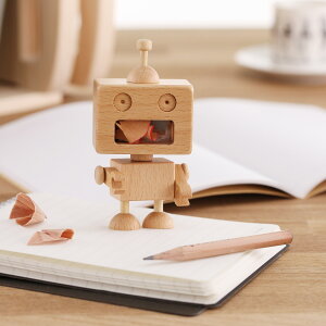 【木匠兄妹】機器人削筆器-Robot 削鉛筆機 木製削鉛筆機 木製文具
