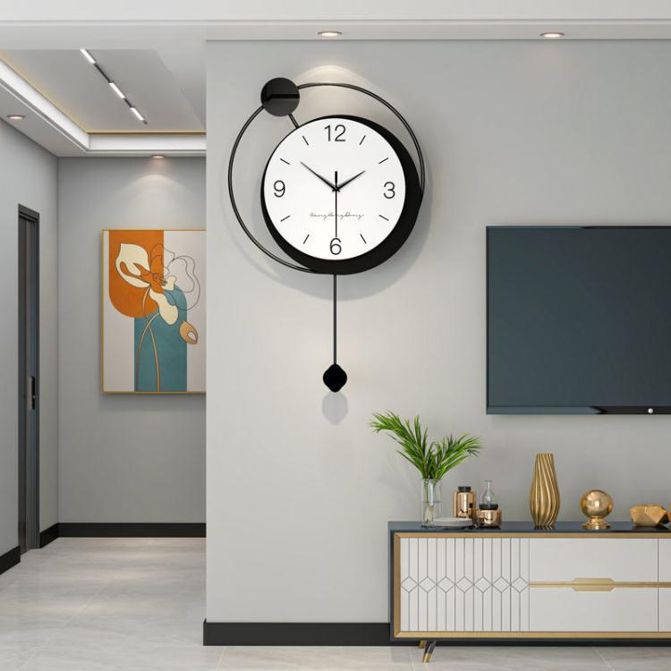 簡約現代掛鐘客廳家用時尚時鐘掛墻創意網紅裝飾餐廳石英鐘表輕奢