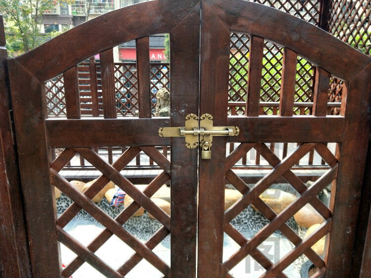 仿古純銅插銷門鎖門扣中式大門復古古建實木大門全銅大插銷門栓鎖