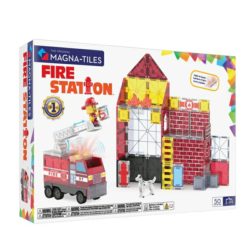 Magna-Tiles®Combo 磁力積木-50片消防局★衛立兒生活館★