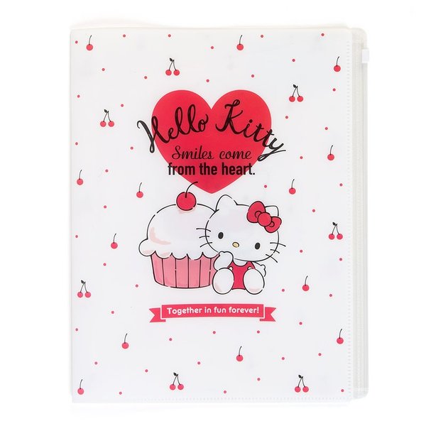 大賀屋 日貨 HELLO KITTY 資料夾 7頁 A4 檔案夾 收納夾 文具 凱蒂貓 KT 三麗鷗 J00015827