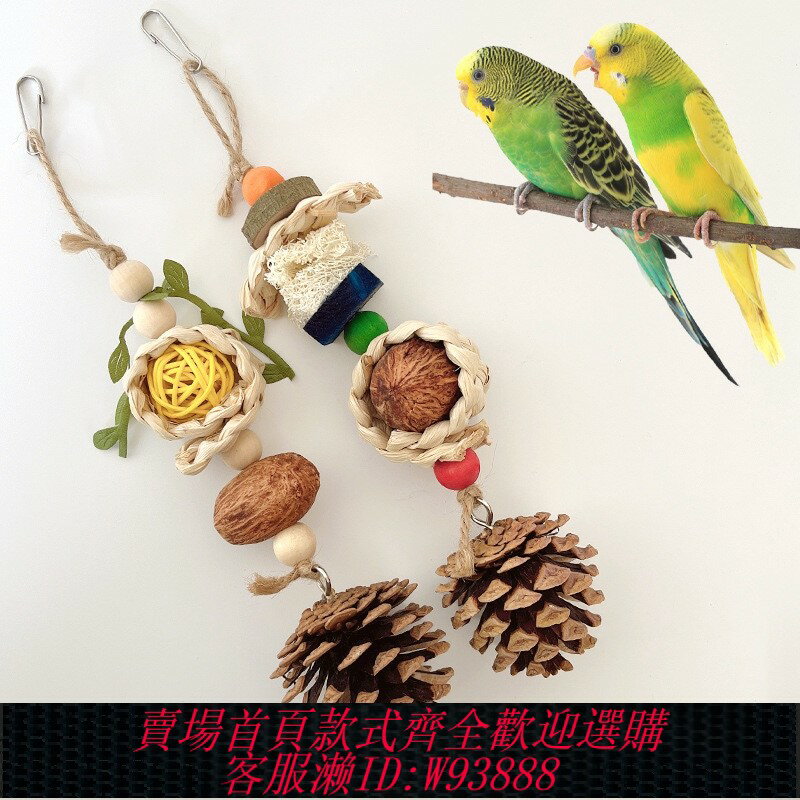 {臺灣公司貨 可打統編}8玖-鸚鵡玩具藤球堅果啃咬串牡丹虎皮太平洋玄鳳中小型鸚鵡玩耍鳥
