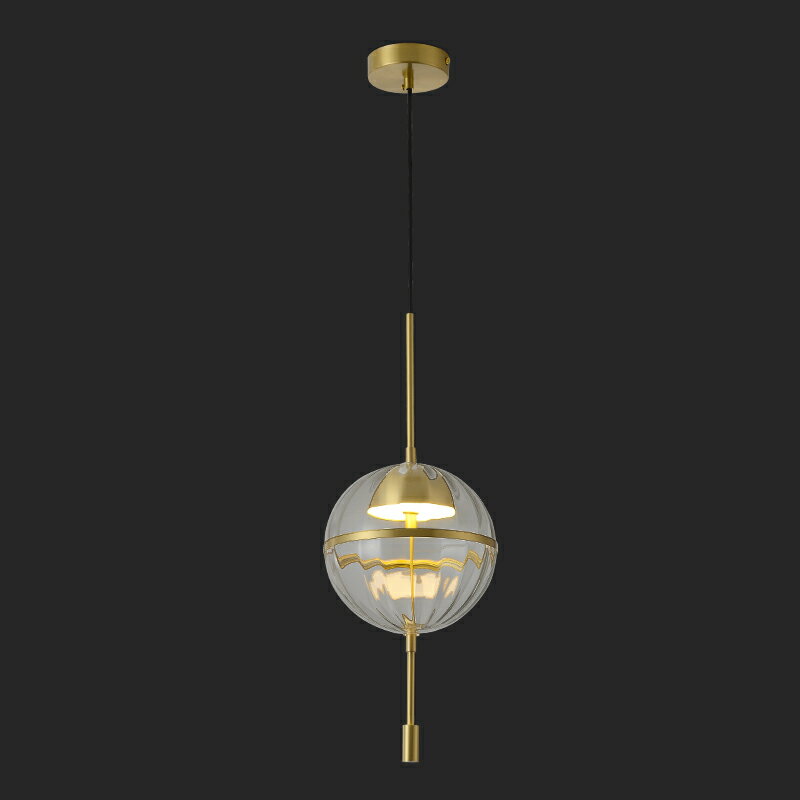 后現代意式極簡北歐輕奢全銅吊燈個性創意設計師吧臺圓球玻璃吊燈