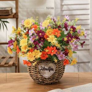 向日葵花束假花仿真花擺設客廳餐桌花盆栽綠植陽臺室內裝飾品擺件