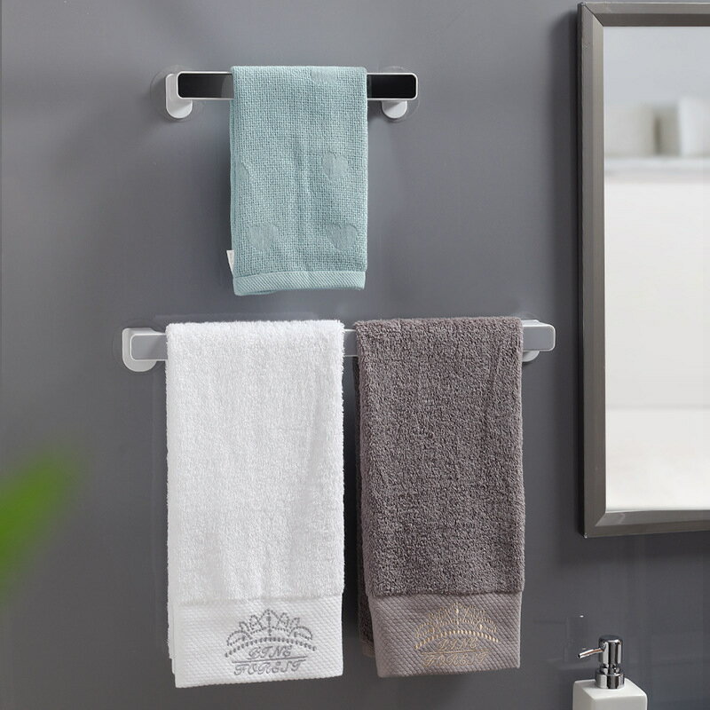 收納架 毛巾架免打孔衛生間浴室吸盤置物架 北歐創意壁掛毛巾桿子