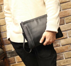 FINDSENSE Z1 韓國 時尚 潮 男 皮質 個性裁縫 大容量 休閒 手提包 手拿包 皮夾包 公事包