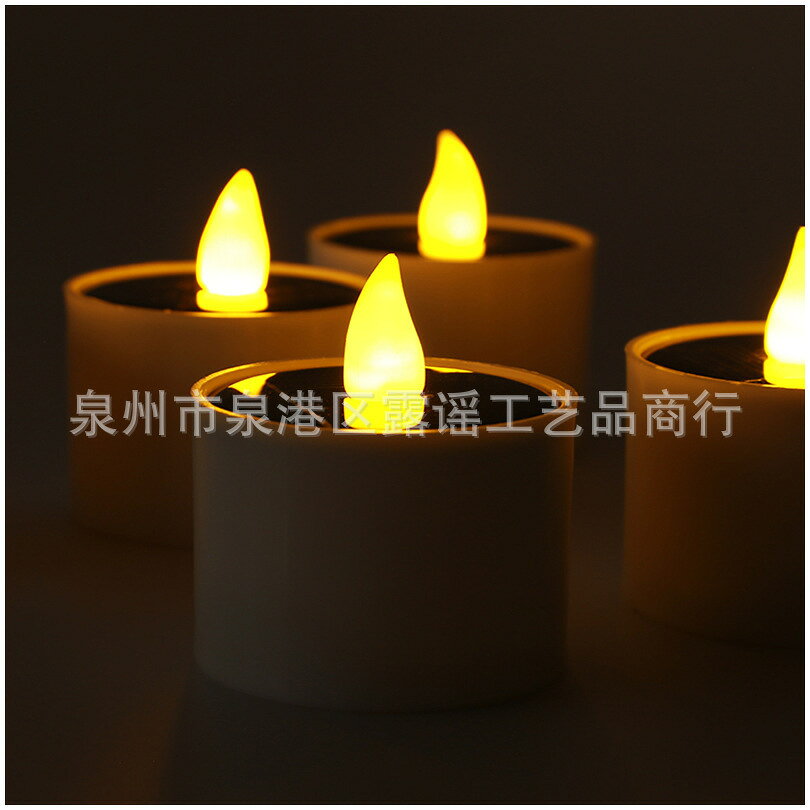 LED太陽能電子蠟燭蠟燭戶外防水太陽能蠟燭小蠟燭