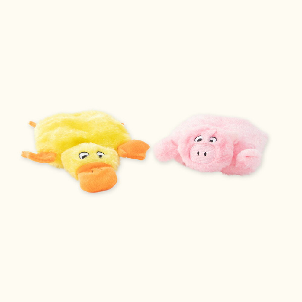 【SofyDOG】ZippyPaws 扁扁家族-小鴨&小豬 有聲玩具 互動玩具
