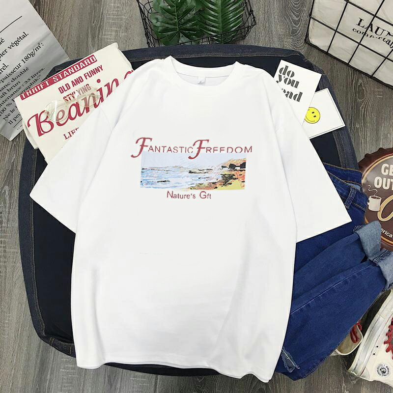 ins超火純棉短袖T恤女夏裝潮原宿bf慵懶風學生寬松上衣服