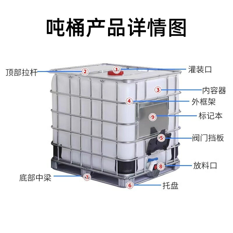 噸桶1000升全新加厚ibc柴油桶1噸方形塑料桶水箱化工桶儲水蓄水罐