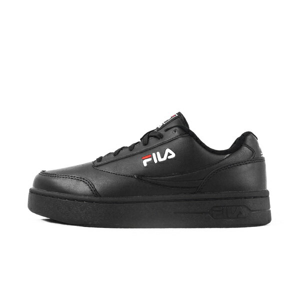 Fila Court Lux [4-C903W-001] 男女 休閒鞋 基本款 皮革 百搭 厚底 增高 黑