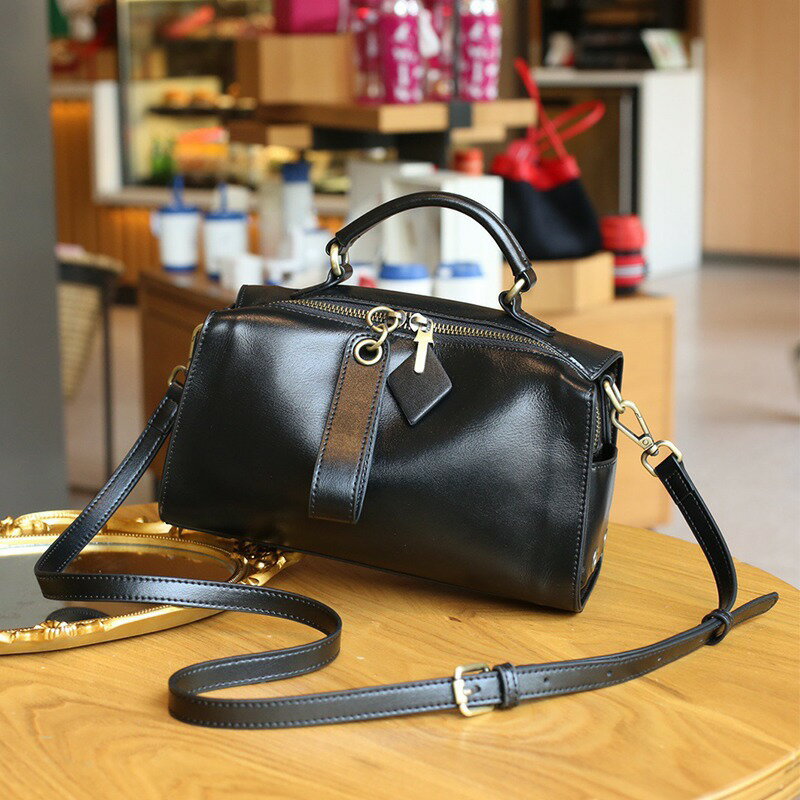 【巴黎精品】現貨+預購 真牛皮側背包真皮革單肩背包托特包手提包隨身女包包-復古時尚牛皮方形6色a1ce23