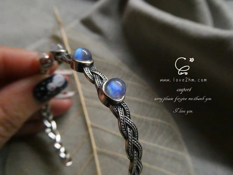 月光石s925純銀手鐲 月光石 925純銀 水晶手鐲 晶晶工坊-love2hm  23251