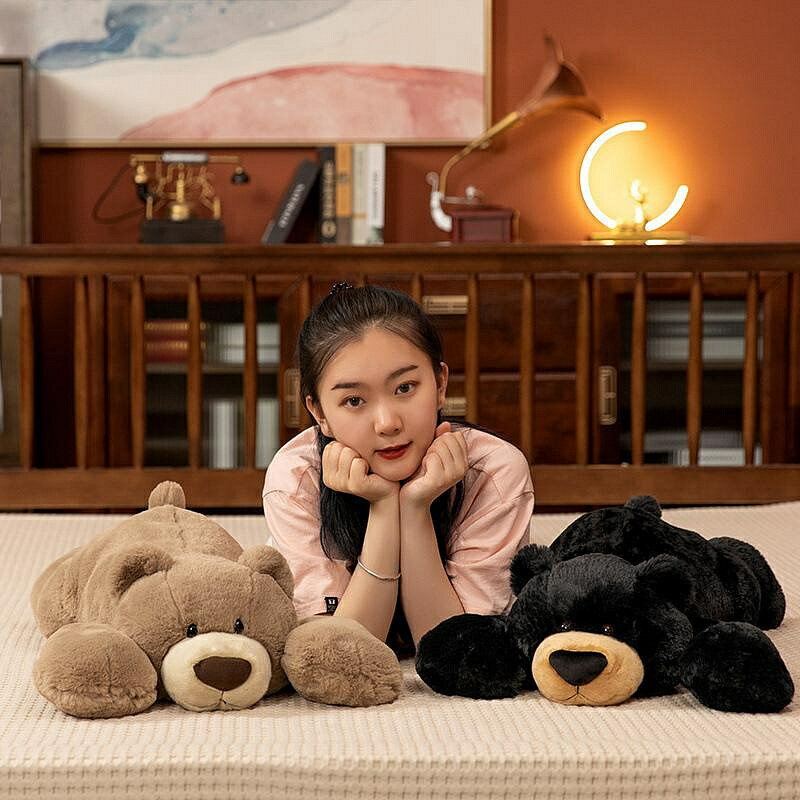 吾盧拉趴姿熊毛絨玩具可愛柔軟狗熊公仔玩偶抱枕送女友生日禮物 玩偶/生日/情人/聖誕禮物/毛絨娃娃/抱枕娃娃