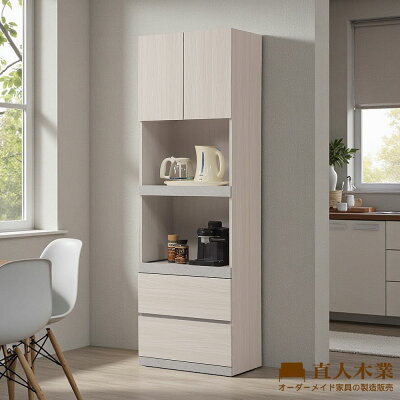 【直人木業】DELA簡約風白榆木電器櫃60公分