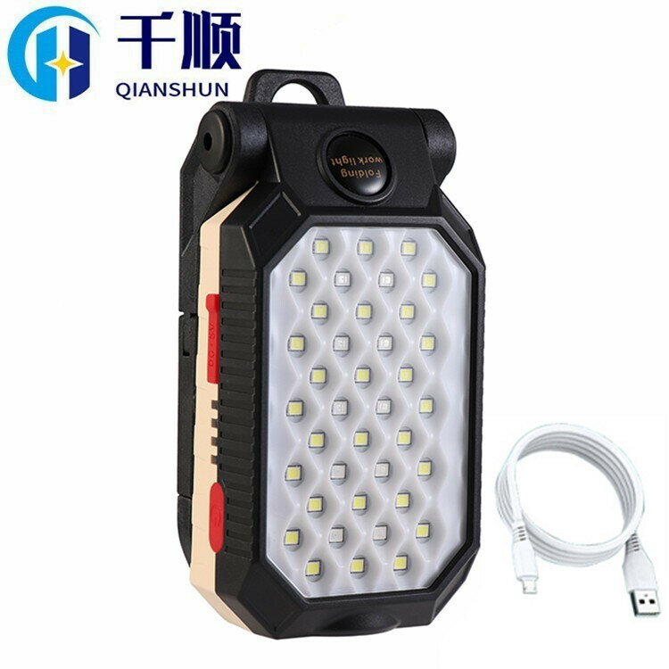 COB工作燈USB充電 掛鉤T6+LED工作燈帶磁鐵電量顯示應急手電