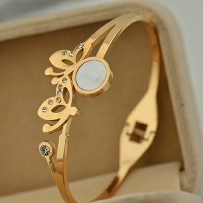 現貨+預購 玫瑰金手環 鑲鑽手鍊-精美蝴蝶時尚母親節生日情人節禮物女飾品71ap75【獨家進口】【米蘭精品】