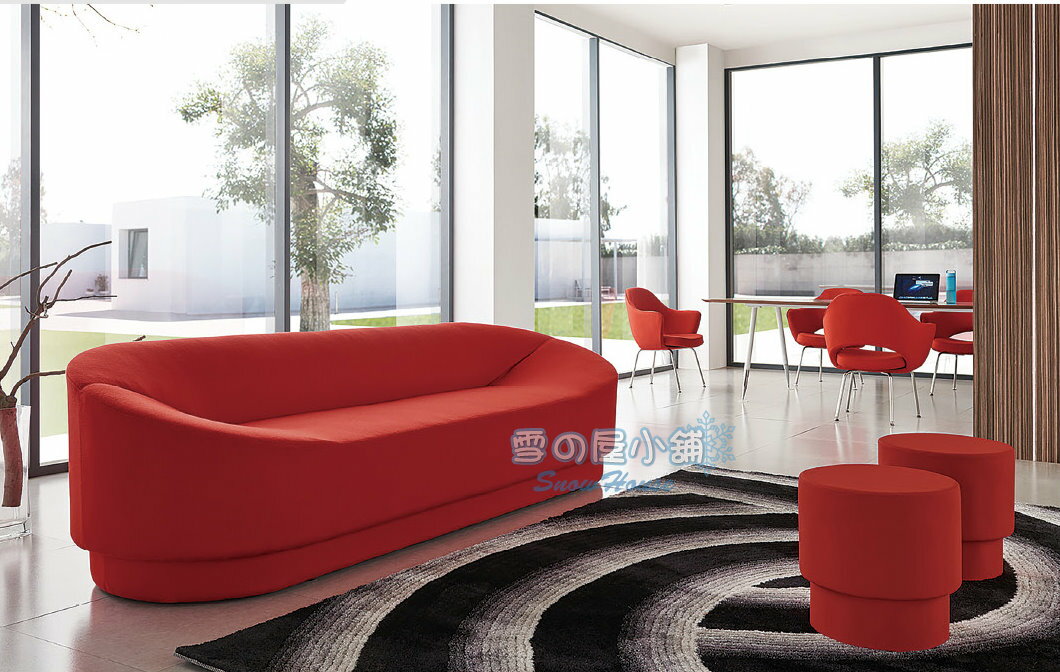 ╭☆雪之屋居家生活館☆╯馬妮爾造型沙發沙發(紅布)R1132-01
