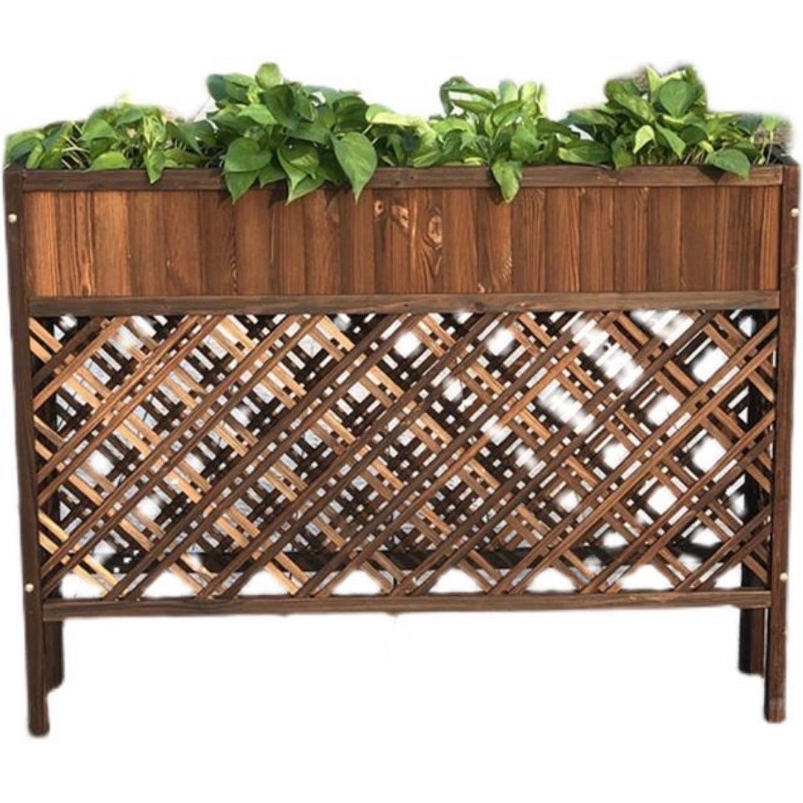 【最低價】【公司貨】防腐木隔斷花架木制戶外陽臺綠植花盆架餐廳客廳簡約家用花槽架 6