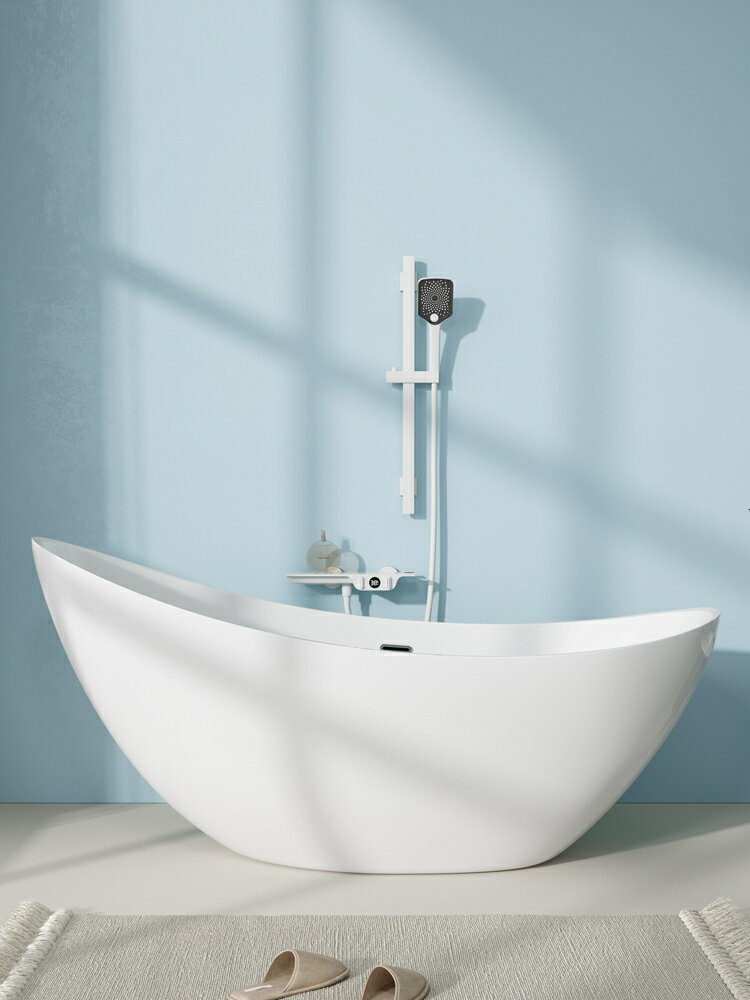 【快速出貨】 免運 可開發票 亞克力網紅酒店名宿高級感歐式貴妃浴缸月亮藝術造型獨立式泡澡盆~優樂悅