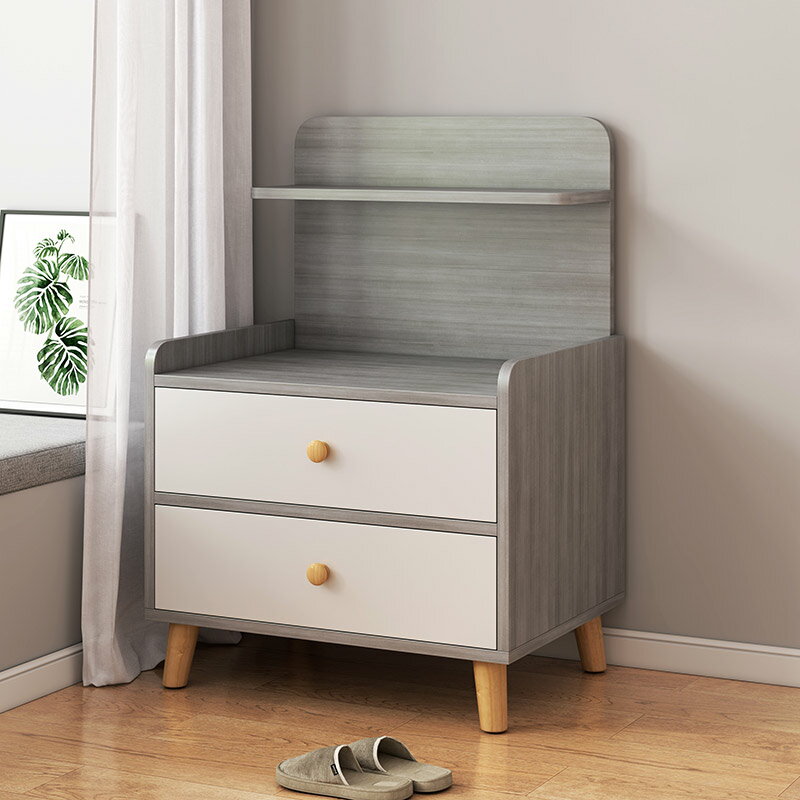 床頭櫃現代簡約臥室床邊櫃簡易出租屋用床頭置物架網紅創意小櫃子