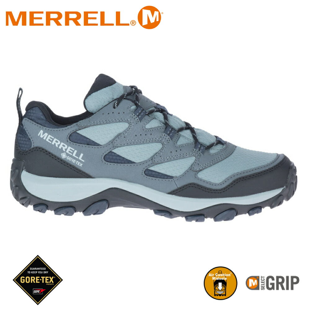 【MERRELL 美國 男 WEST RIM SPORT GORE-TEX多功能健行鞋《鐵灰/淺灰》】ML036533/健走鞋