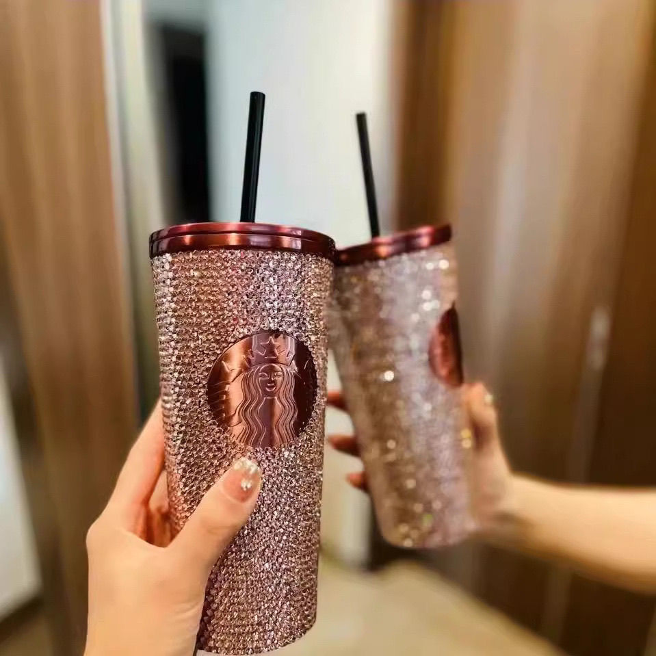 現貨星爸爸聯名lisa杯鉆石杯不銹鋼吸管保溫杯大容量高顏值水杯【北歐居家生活】