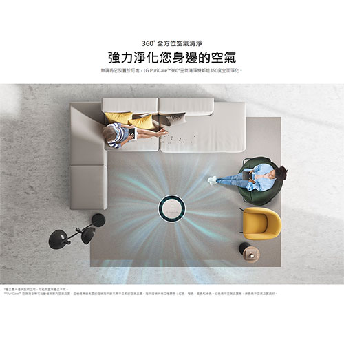 LG樂金 PuriCare寵物功能增加版二代雙層360度空氣清淨機 AS101DBY0~A【愛買】 3
