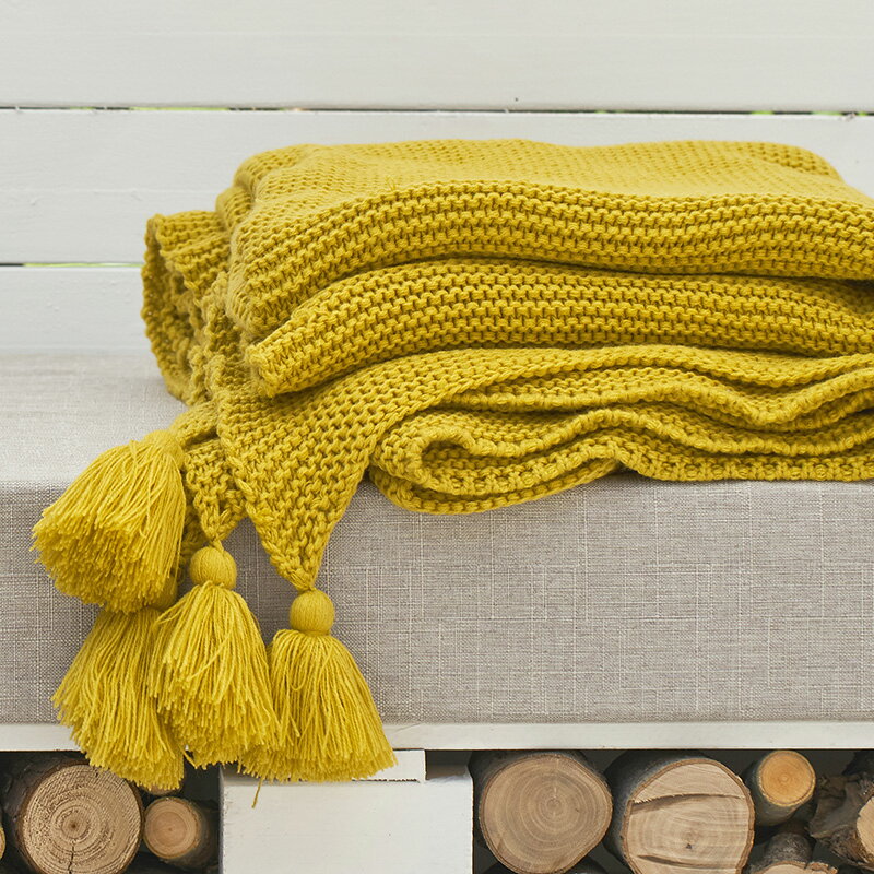 流蘇針織北歐沙發毯蓋毯被子毛毯沙發用午睡冬季空調毯子休閑毯