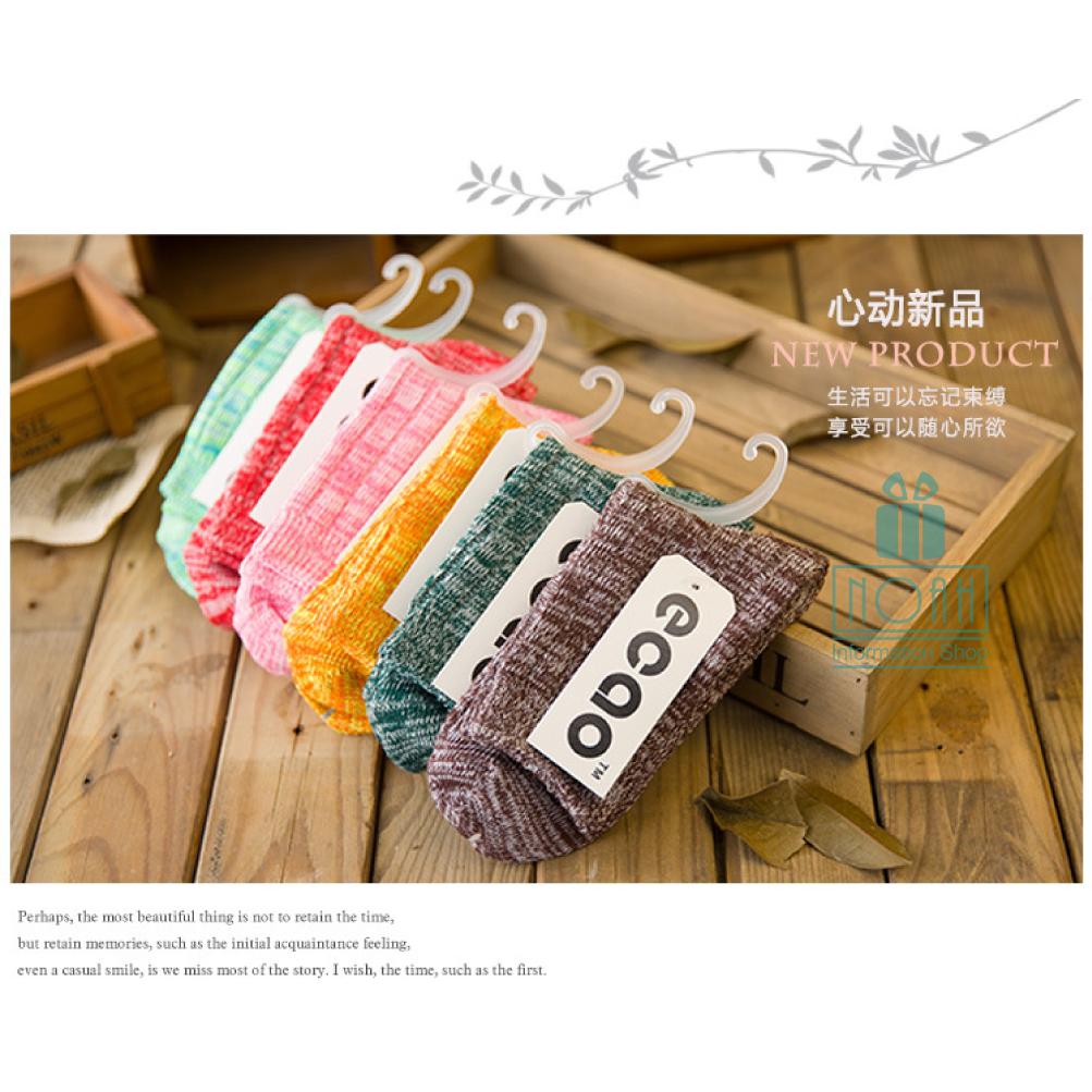日系粗棉粗針毛線中筒襪/雪花襪中筒/直條/拼色全棉襪/女/船襪/韓版潮流/純色短襪踝襪款-Aecc直銷廠家 4