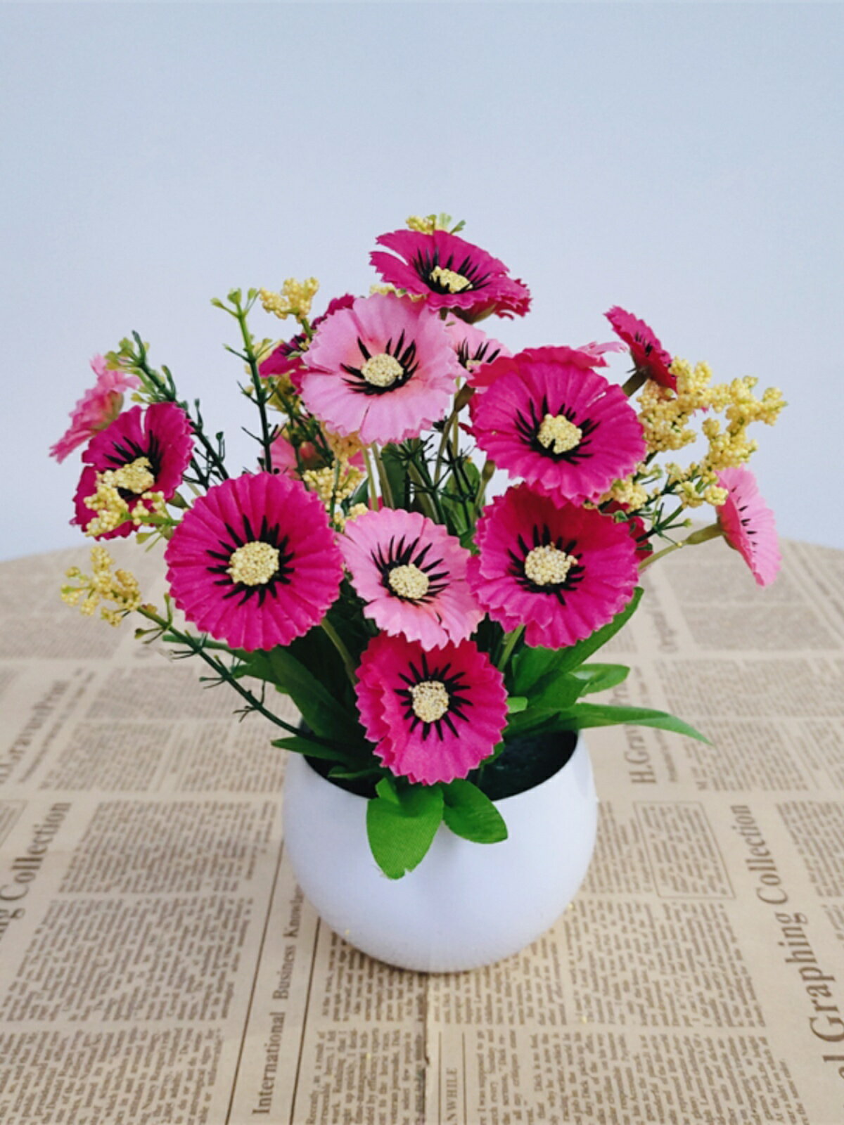 人造花 仿真植物仿真花雛菊玫瑰假花綠植盆栽塑膠花盆景擺件桌面餐桌裝飾擺設花藝