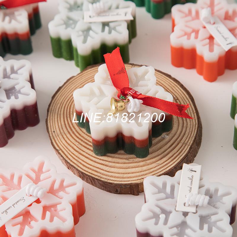 免運 公司貨 開立發票 聖誕裝飾 香薰蠟燭 交換禮物 伴手禮 聖誕禮盒 聖誕節伴手禮雪花香薰蠟燭冬季禮盒配件ins創意家居擺飾節日禮品 快速出貨D
