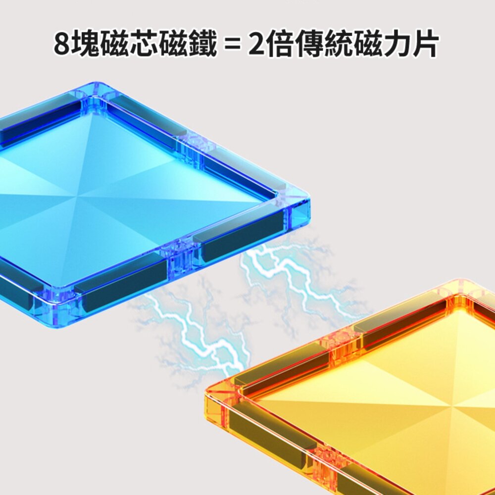 媽媽買 彩鑽磁力片 磁力片玩具 兒童磁性積木 磁性建構玩具 大尺寸磁力片 高磁力拼片 8