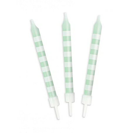 法國ScrapCooking綠白相間小蠟燭 12入
