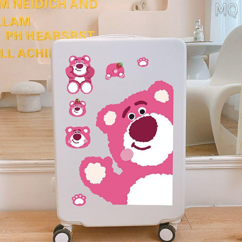 全新 卡通可愛草莓熊行李箱貼紙大號防水旅行箱拉桿箱牆壁冰箱裝飾貼畫