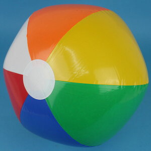 六色 海灘球 吹氣海灘球 充氣玩具球 37cm/一個入(促40) 沙灘球 充氣球 -佳YF10631