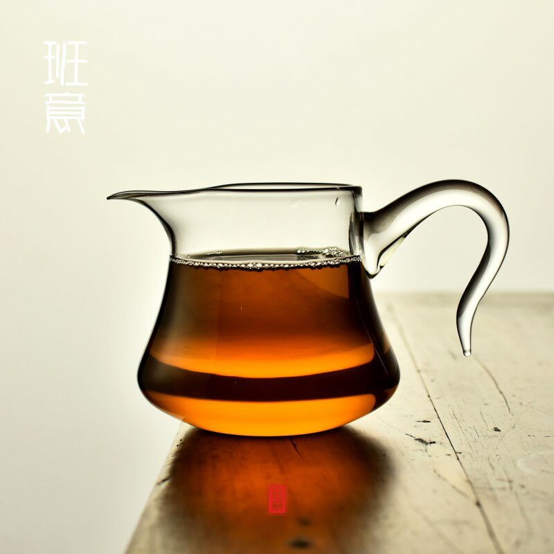 仿臺灣純手工加厚耐熱玻璃公道杯分茶器 茶道茶海茶具配件1入